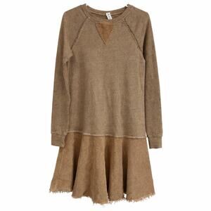 Anthropologie Amadi laganlook raglan sleeve knit dress itan color way. Women XS
